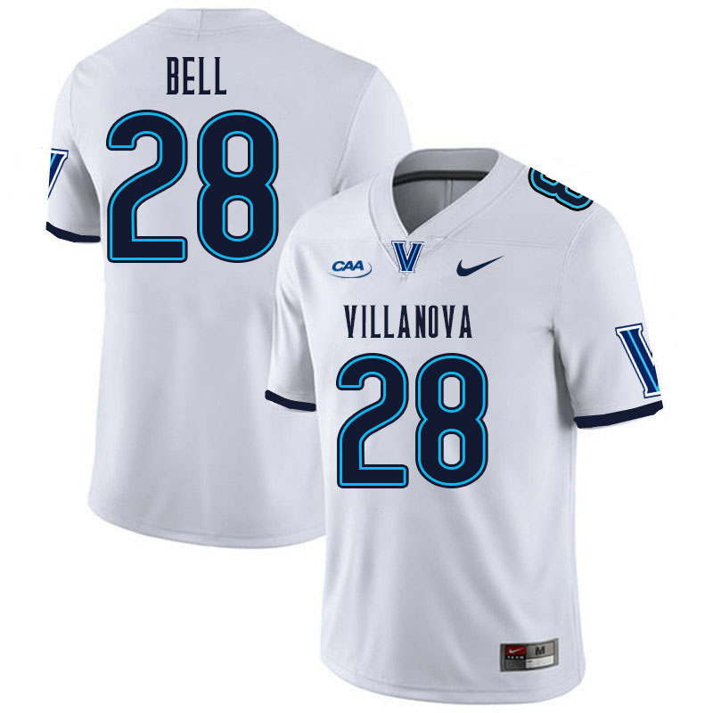 Men #28 Brendan Bell Villanova Wildcats College Football Jerseys Stitched Sale-White